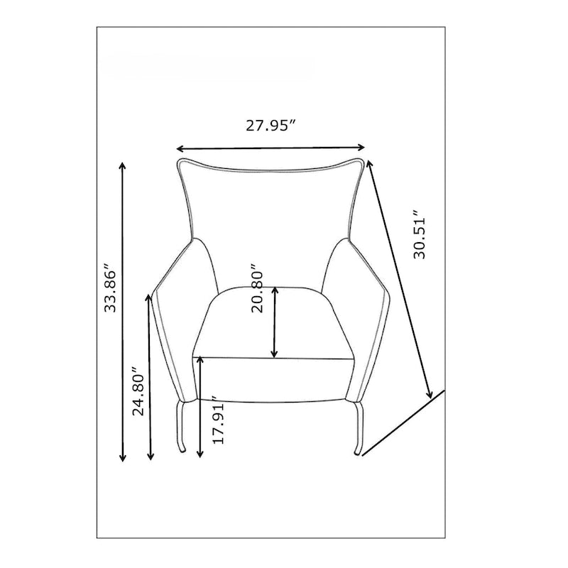 Metal Somette Blue Accent Chair with Steel Frame - image 7