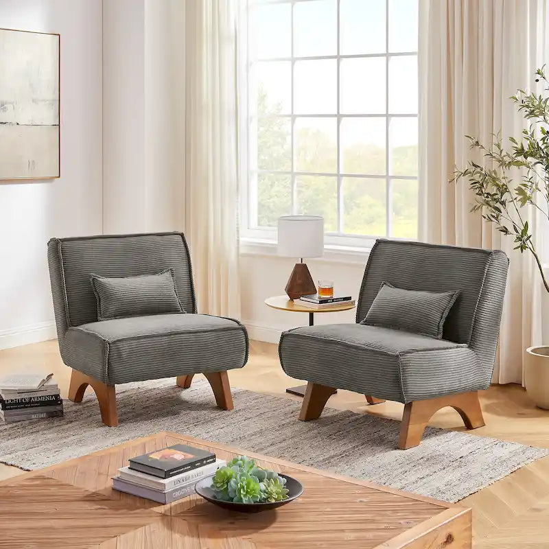 Wood Art Leon Set of 2 Polyester Accent Chair