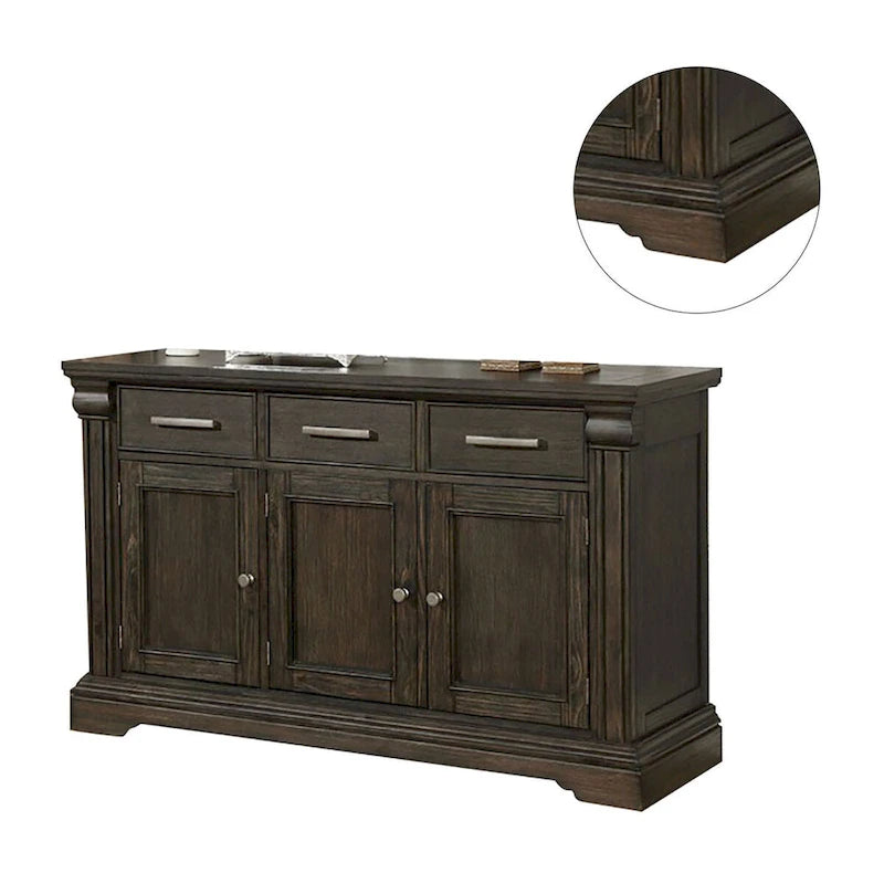 Wood Transitional Style Server in Espresso Finish - image 5