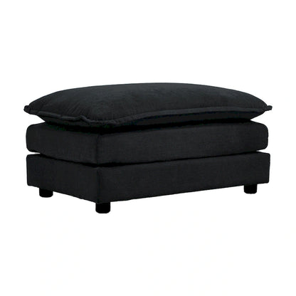 Solid Wood Black 4-Piece Chenille Modar Sectional Sofa with Loveseat & Ottomans - image 6