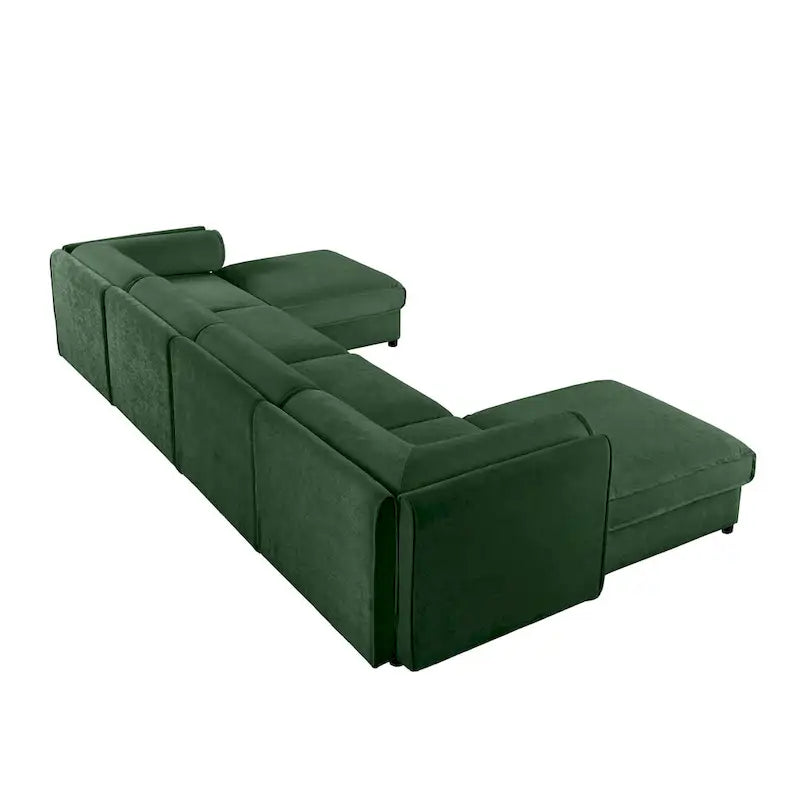 Fabric 142.5 Chenille Upholstered U-Shaped Modar Sectional Sofa with Storage Seat, DIY Combination - image 13