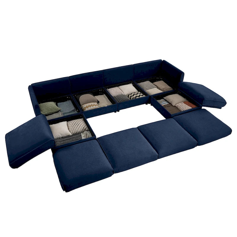 Fabric 142.5 Chenille Upholstered U-Shaped Modar Sectional Sofa with Storage Seat, DIY Combination - image 17
