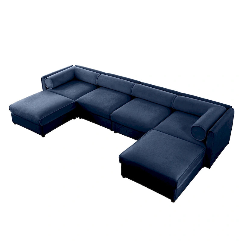 Fabric 142.5 Chenille Upholstered U-Shaped Modar Sectional Sofa with Storage Seat, DIY Combination - image 26