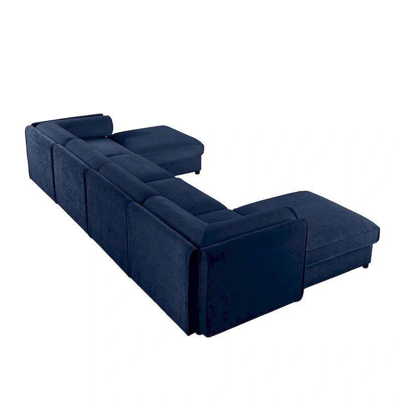 Fabric 142.5 Chenille Upholstered U-Shaped Modar Sectional Sofa with Storage Seat, DIY Combination - image 27