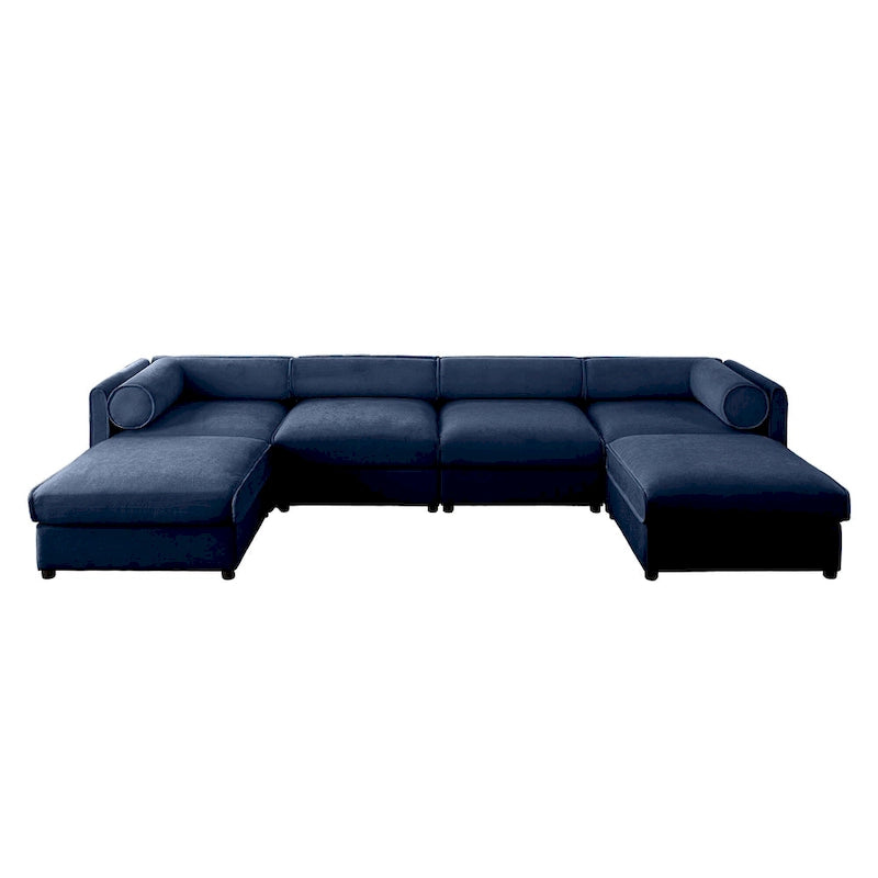 Fabric 142.5 Chenille Upholstered U-Shaped Modar Sectional Sofa with Storage Seat, DIY Combination - image 29