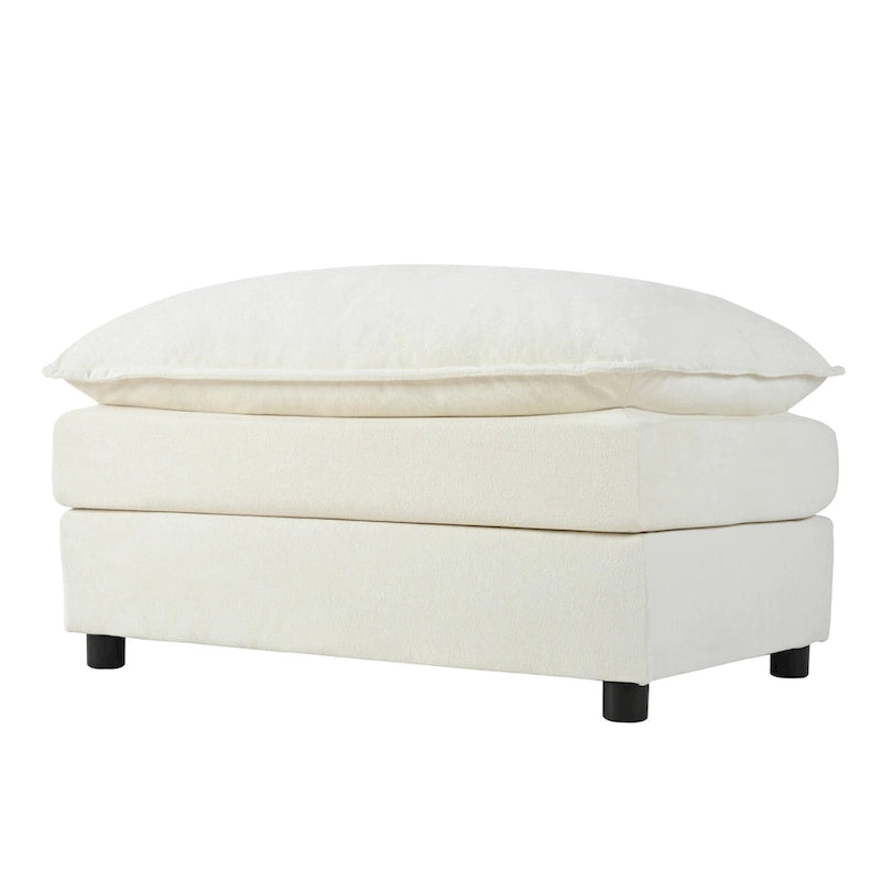 Wood 109.45 Chenille Upholstered L-Shaped Modar Sectional Sofa with Double-Layer Cushions, DIY Combination - image 8
