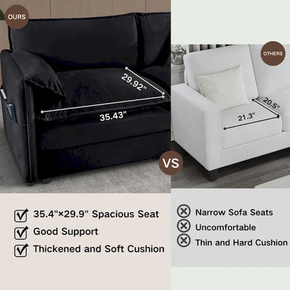 Wood 109.45 Chenille Upholstered L-Shaped Modar Sectional Sofa with Double-Layer Cushions, DIY Combination - image 29