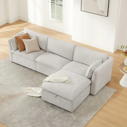 Wood Cypress L-shape Sectional Couches Modar Sofa with Ottoman - image 16
