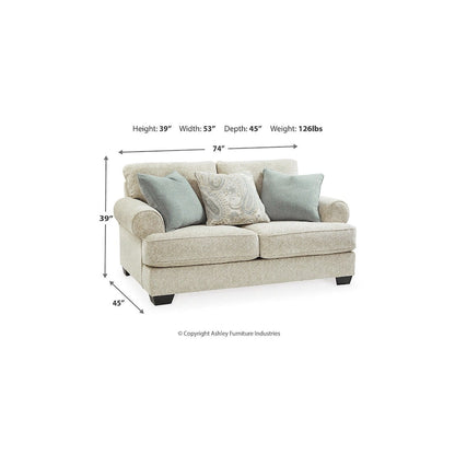 Stone Signature Design by Monaghan Beige Loveseat - 74W x 45D x 39H - image 4