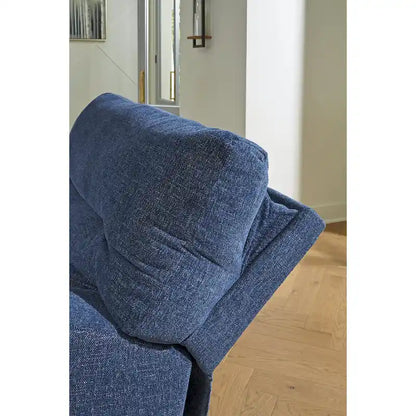Metal Signature Design by Acklen Place Blue 3-Piece Power Reclining Sectional with Chaise - 94W x 70D x 40H - image 6