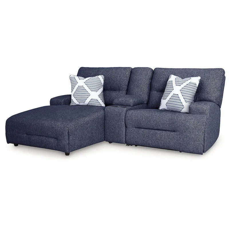 Metal Signature Design by Acklen Place Blue 3-Piece Power Reclining Sectional with Chaise - 94W x 70D x 40H - image 11