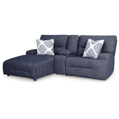 Metal Signature Design by Acklen Place Blue 3-Piece Power Reclining Sectional with Chaise - 94W x 70D x 40H - image 11
