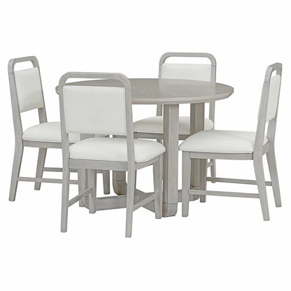 Engineered Wood 5-Piece Round Dining Table Set Vintage Wood Dining Table and Chair Set with Radial Wood Grain for Dining Room Kitchen - image 10