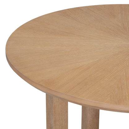 Engineered Wood 5-Piece Round Dining Table Set Vintage Wood Dining Table and Chair Set with Radial Wood Grain for Dining Room Kitchen - image 23