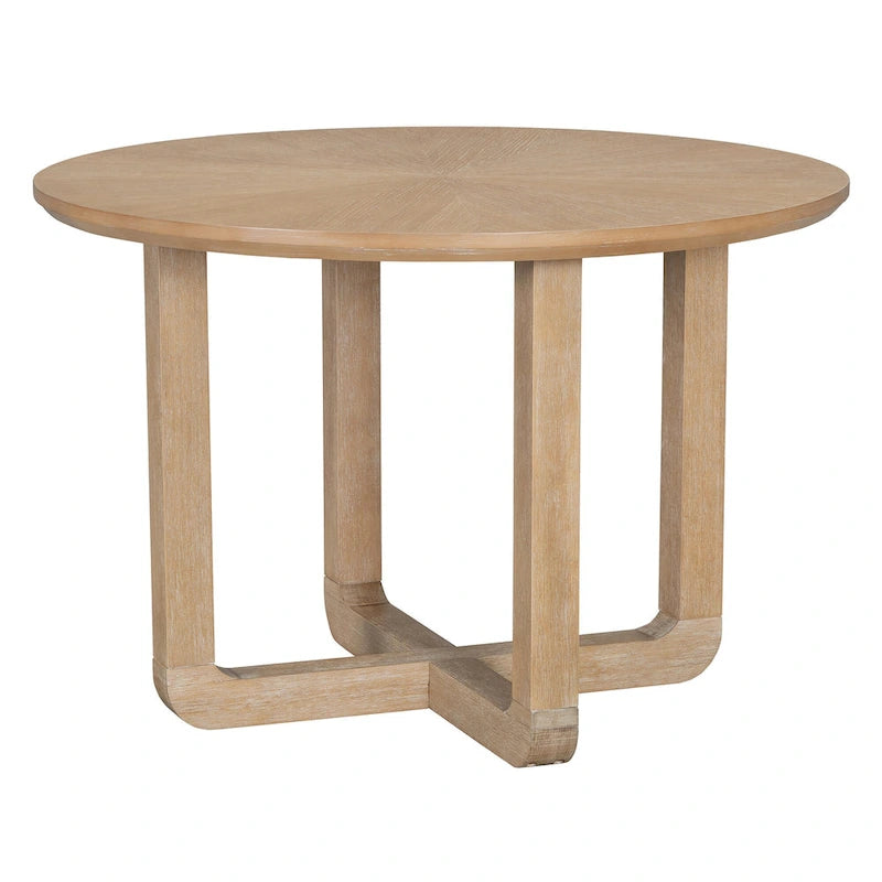 Engineered Wood 5-Piece Round Dining Table Set Vintage Wood Dining Table and Chair Set with Radial Wood Grain for Dining Room Kitchen - image 25