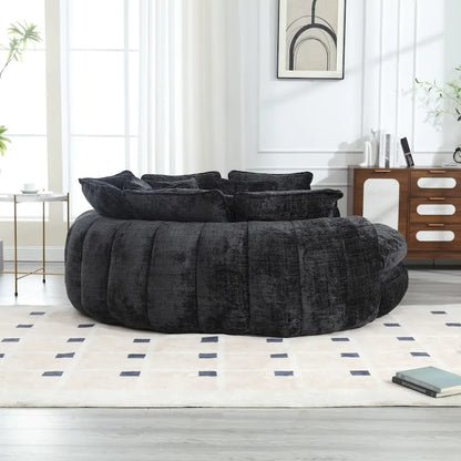 Fabric Comfortable Oversized Double Loaf High Back Round Sofa Bed with Armrests - image 10