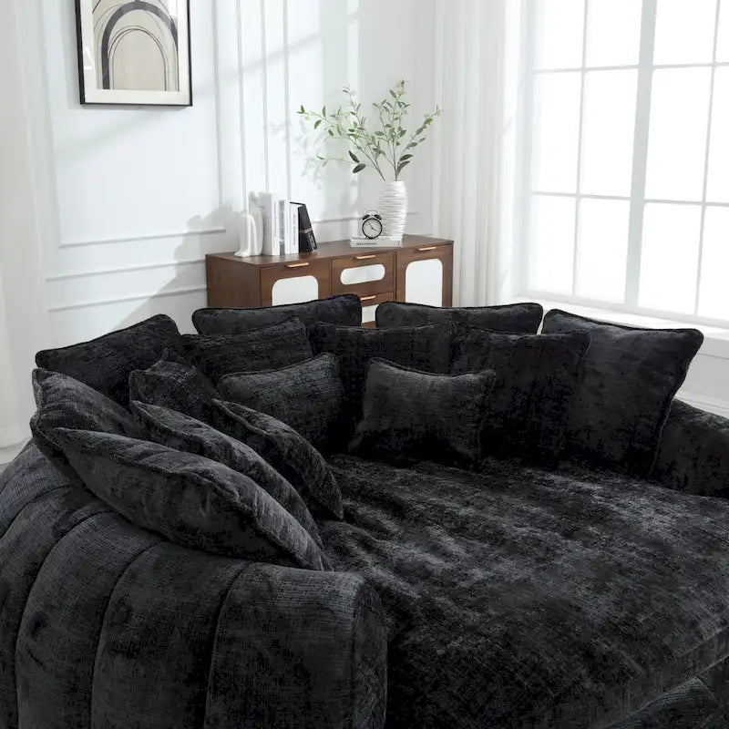 Fabric Comfortable Oversized Double Loaf High Back Round Sofa Bed with Armrests - image 14