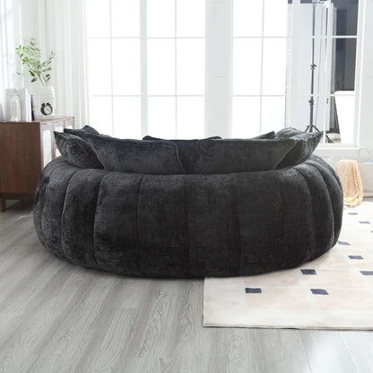 Fabric Comfortable Oversized Double Loaf High Back Round Sofa Bed with Armrests - image 17