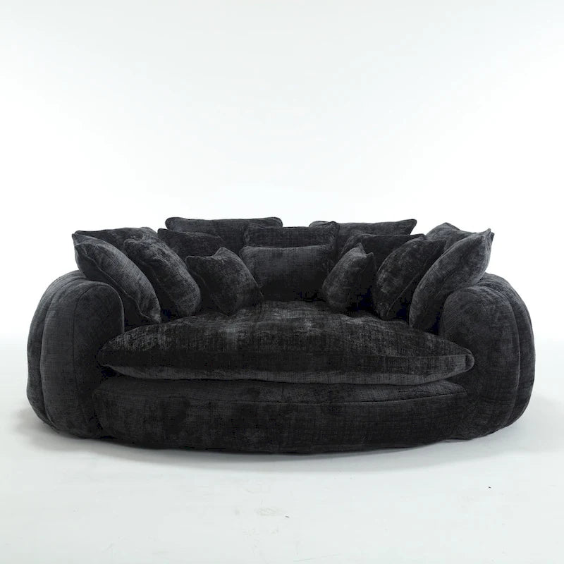 Fabric Comfortable Oversized Double Loaf High Back Round Sofa Bed with Armrests - image 20