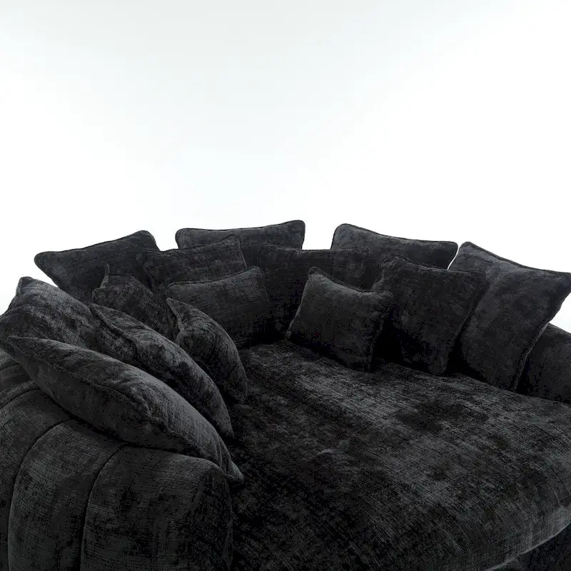 Fabric Comfortable Oversized Double Loaf High Back Round Sofa Bed with Armrests - image 21