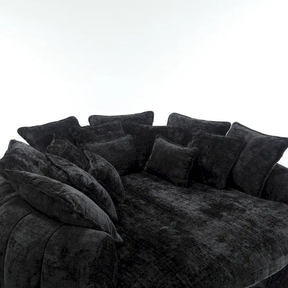 Fabric Comfortable Oversized Double Loaf High Back Round Sofa Bed with Armrests - image 21