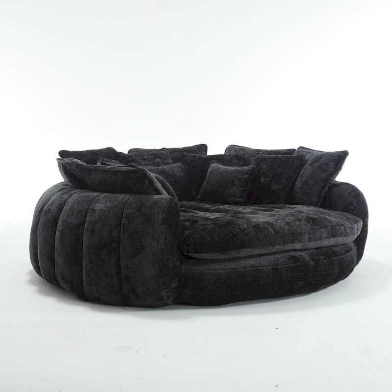 Fabric Comfortable Oversized Double Loaf High Back Round Sofa Bed with Armrests - image 22