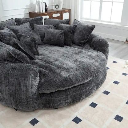 Fabric Comfortable Oversized Double Loaf High Back Round Sofa Bed with Armrests - image 24
