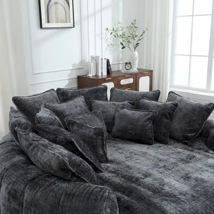 Fabric Comfortable Oversized Double Loaf High Back Round Sofa Bed with Armrests - image 26