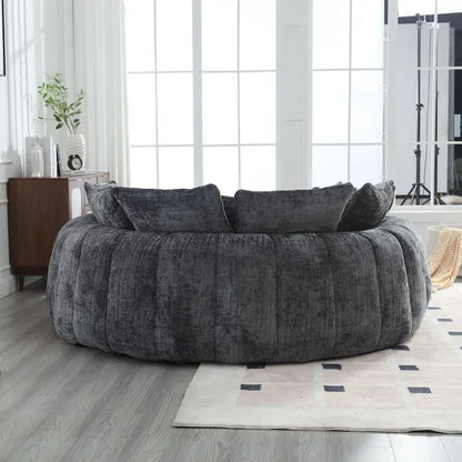 Fabric Comfortable Oversized Double Loaf High Back Round Sofa Bed with Armrests - image 28