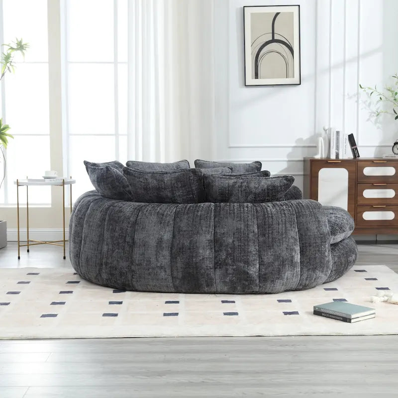 Fabric Comfortable Oversized Double Loaf High Back Round Sofa Bed with Armrests - image 31