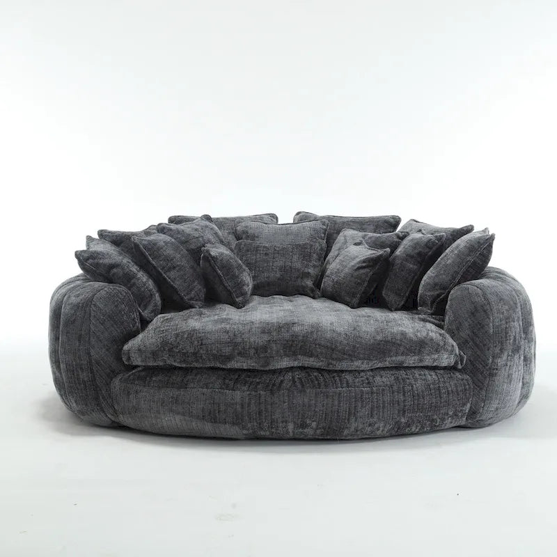 Fabric Comfortable Oversized Double Loaf High Back Round Sofa Bed with Armrests - image 33