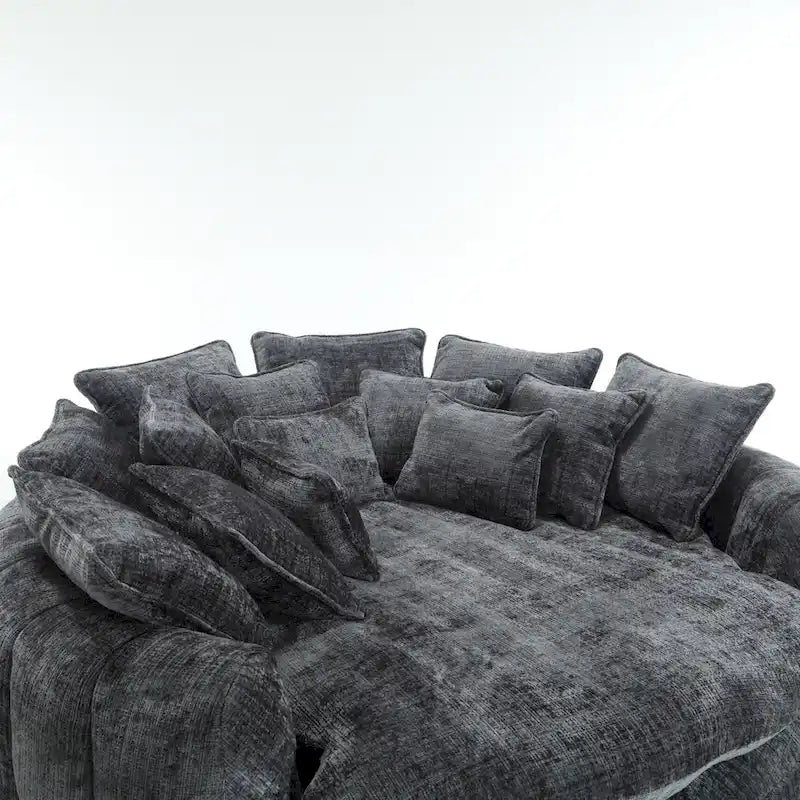 Fabric Comfortable Oversized Double Loaf High Back Round Sofa Bed with Armrests - image 34