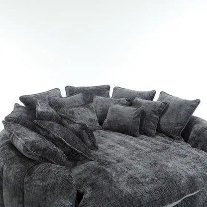 Fabric Comfortable Oversized Double Loaf High Back Round Sofa Bed with Armrests - image 34