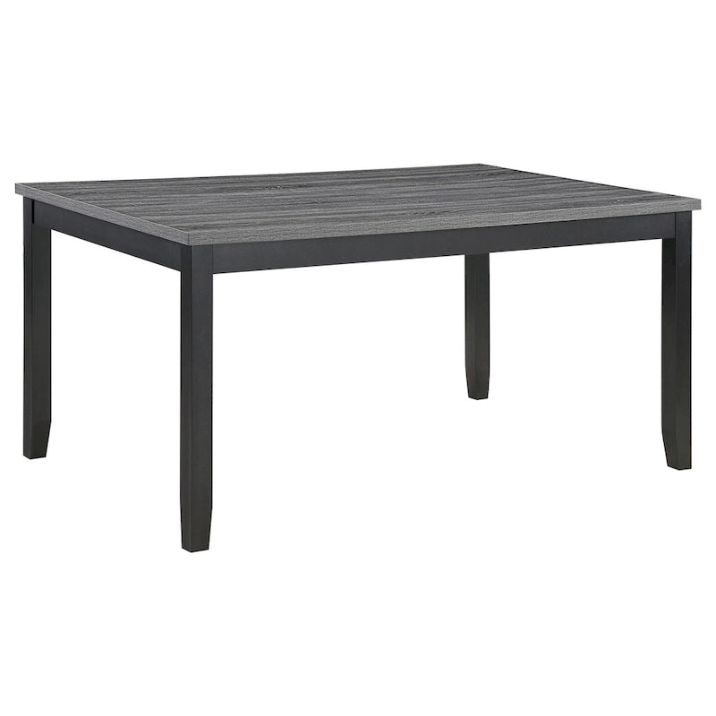 Drake 6 Piece Dining Table Set, 4 Chairs, Bench, Gray Fabric, Black Wood - image 2