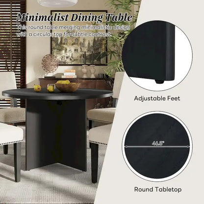 Engineered Wood 4 People Round Dining Table Set, 5 Piece Kitchen Table Set with Round Dining Table and 4 Upholstered Dining Chairs - image 2