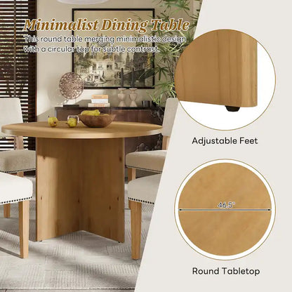 Engineered Wood 4 People Round Dining Table Set, 5 Piece Kitchen Table Set with Round Dining Table and 4 Upholstered Dining Chairs - image 16