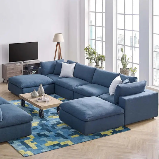 Wood Copper Grove Hrazdan Down-filled 6-piece Sectional Sofa Set - image 1