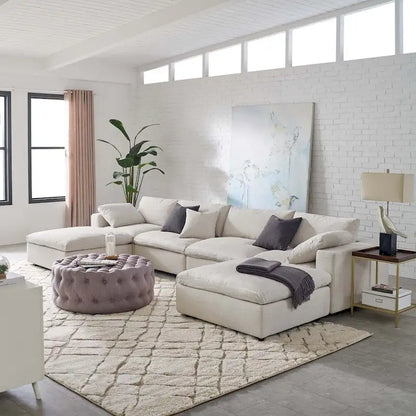 Wood Copper Grove Hrazdan Down-filled 6-piece Sectional Sofa Set - image 7