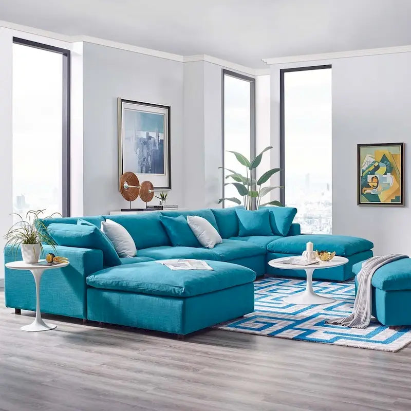 Wood Copper Grove Hrazdan Down-filled 6-piece Sectional Sofa Set - image 15