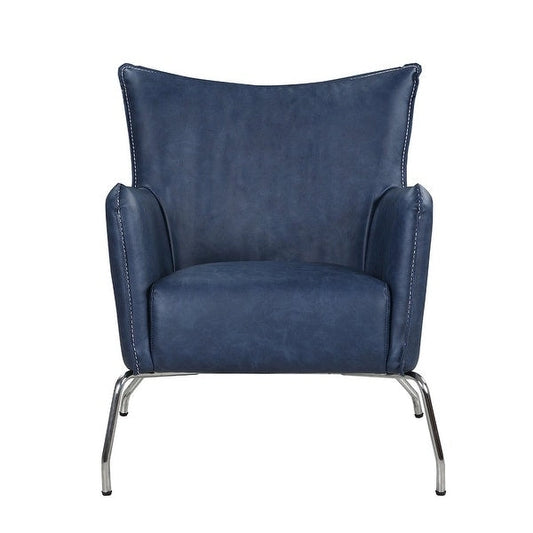 Metal Somette Blue Accent Chair with Steel Frame - image 1
