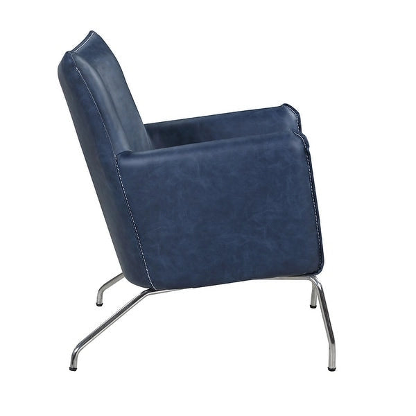 Metal Somette Blue Accent Chair with Steel Frame - image 3