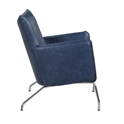 Metal Somette Blue Accent Chair with Steel Frame - image 3