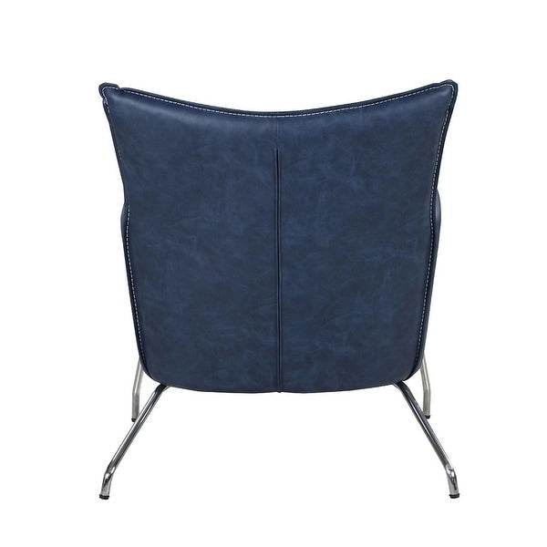 Metal Somette Blue Accent Chair with Steel Frame - image 4