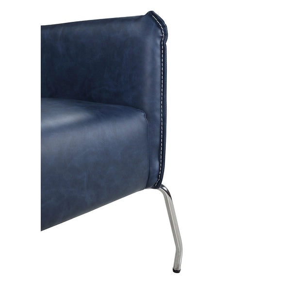 Metal Somette Blue Accent Chair with Steel Frame - image 6