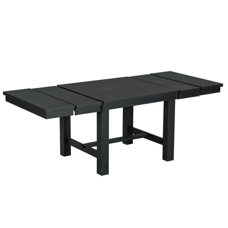 Engineered Wood 6-Piece Dining Kitchen Table Set, Extendable Wood Dining Table, 4 Upholstered Dining Chairs and Bench, Two 11 Removable Leaf - image 33