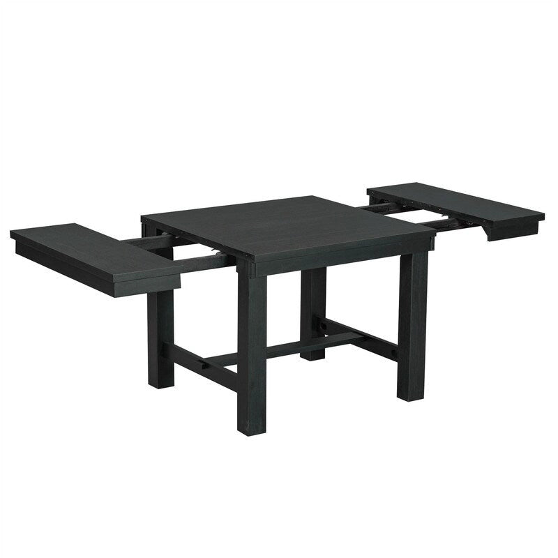 Engineered Wood 6-Piece Dining Kitchen Table Set, Extendable Wood Dining Table, 4 Upholstered Dining Chairs and Bench, Two 11 Removable Leaf - image 34