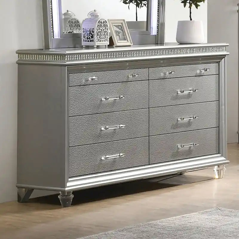 Engineered Wood Xian Contemporary 56-inch Wide 8-Drawer Solid Wood Dresser by Furniture of America - image 1
