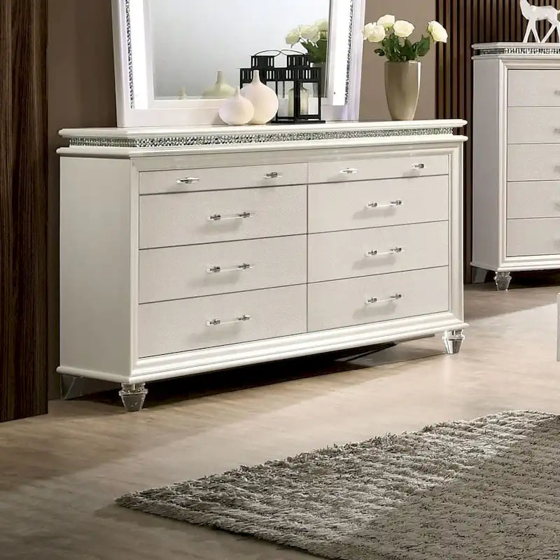 Engineered Wood Xian Contemporary 56-inch Wide 8-Drawer Solid Wood Dresser by Furniture of America - image 7
