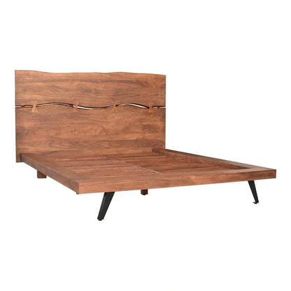 Solid Wood Aurelle Home Marlene Brown Rustic Acacia Wood Platform Bed - image 1