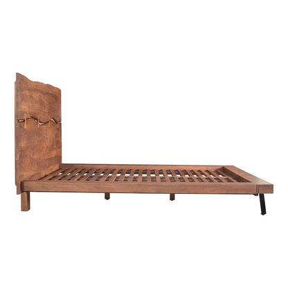 Solid Wood Aurelle Home Marlene Brown Rustic Acacia Wood Platform Bed - image 4